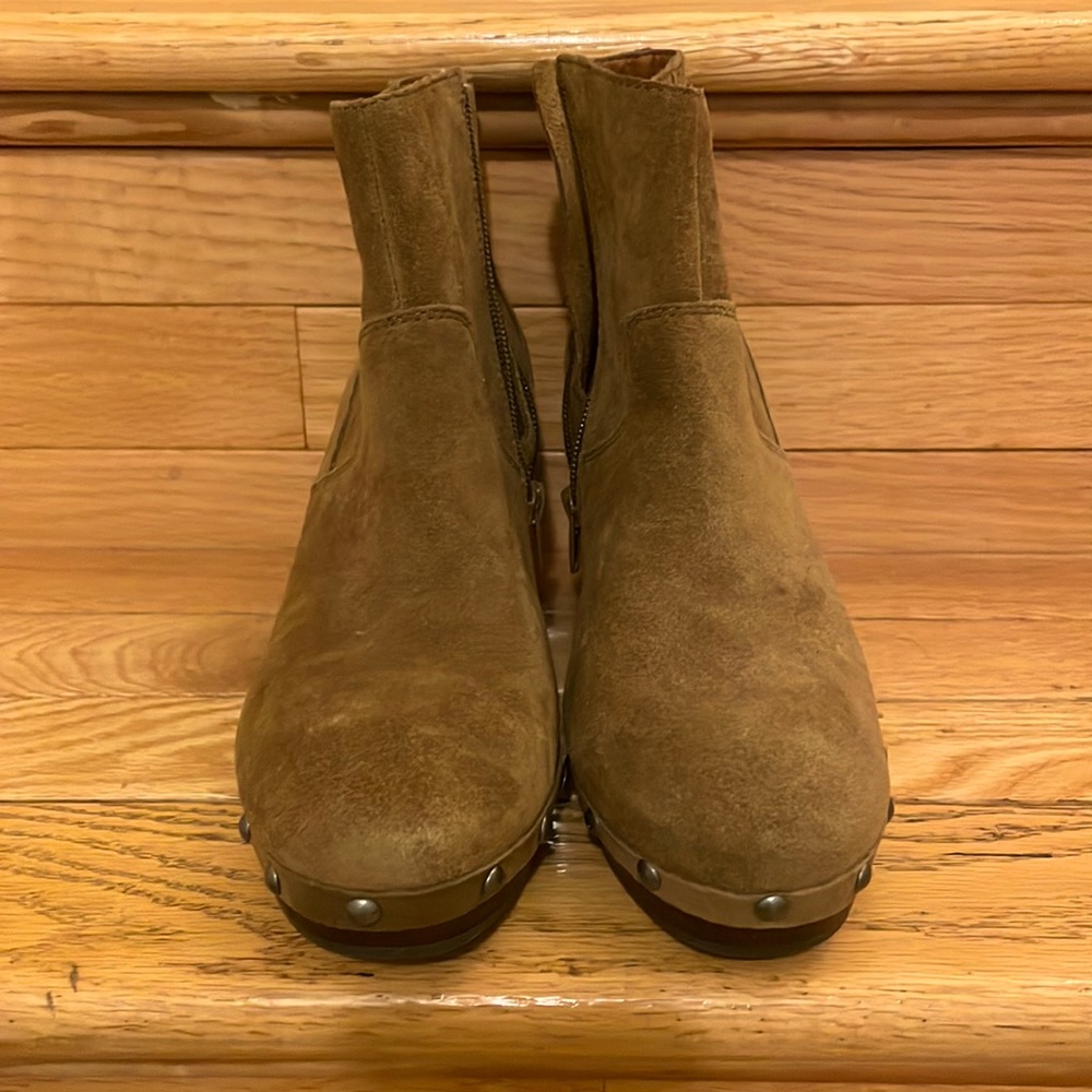 NEW LUCKY BRAND Brown Suede Leather Ankle Boots Size 7.5 M